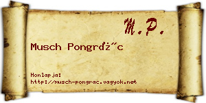 Musch Pongrác névjegykártya